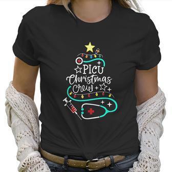 Picu Christmas Crew Pediatric Nurse Picu Techs Secretary Women T-Shirt | Favorety