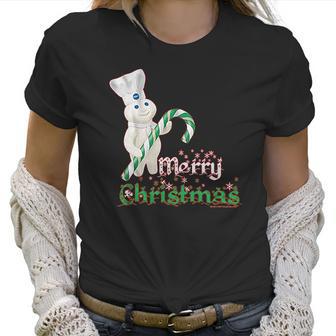 Pillsbury Doughboy Merry Christmas Greeting Mascot Women T-Shirt | Favorety AU