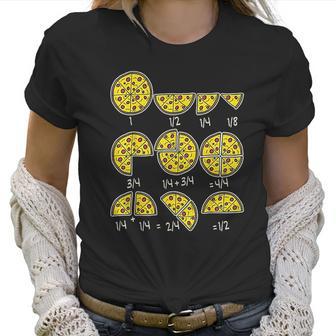 Pizza Salami Cheese Quick Math Fractions Math Teacher Women T-Shirt | Favorety UK