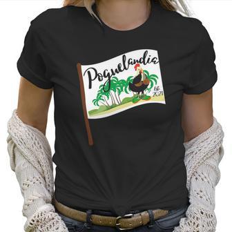 Poguelandia Flag With Chicken In Coconut Bra Women T-Shirt | Favorety CA