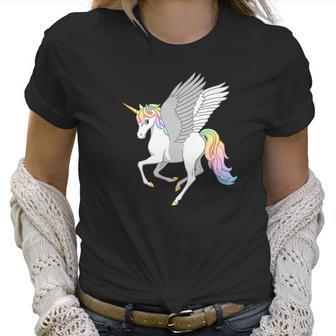 Pretty Flying Horse Rainbow Unicorn Pegasus Women T-Shirt | Favorety AU