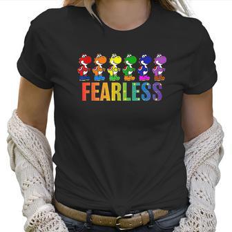 Pride Yoshi Fearless Rainbow Line Up Women T-Shirt | Favorety