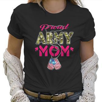 Proud Army Mom Us Flag Women T-Shirt | Favorety