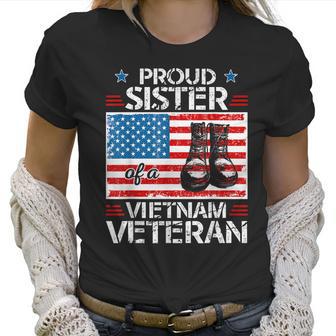 Proud Sister Of Vietnam Veteran Patriotic Usa Flag Military Women T-Shirt | Favorety DE