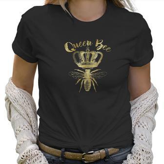 Queen Bee Vintage Crown Bee Lover Gift Faux Gold Women T-Shirt | Favorety AU