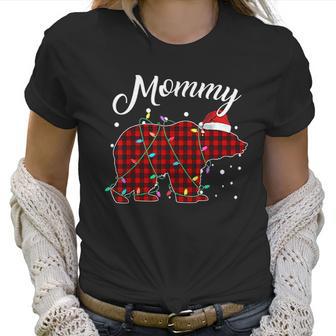 Red Plaid Mommy Bear Matching Buffalo Pajama Women T-Shirt | Favorety