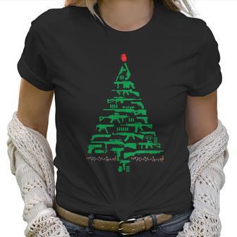 Rifle Weapon Gun Christmas Tree For Weapon Fools & Patriots Graphic Design Printed Casual Daily Basic Women T-Shirt | Favorety AU