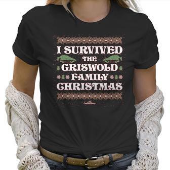 Ripple Junction National Lampoons Christmas Vacation Adult Unisex I Survived Light Weight Crew Women T-Shirt | Favorety