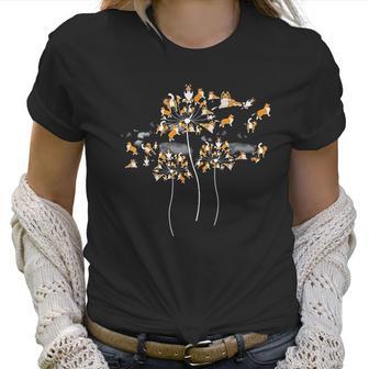 Rough Collie Flower Fly Dandelion Dog Rough Collie Floral Women T-Shirt | Favorety CA