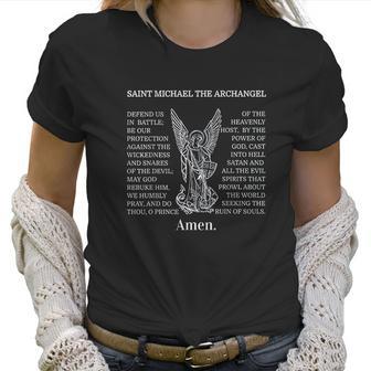 Saint St Michael Prayer Catholic Archangel Christian Women T-Shirt | Favorety DE