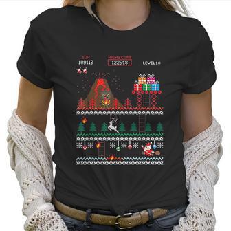 Santa Vs Krampus Pixel Art 8-Bit Christmas Women T-Shirt | Favorety DE