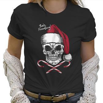 Skull Bah Humbug Christmas Funny Santa Women T-Shirt | Favorety DE