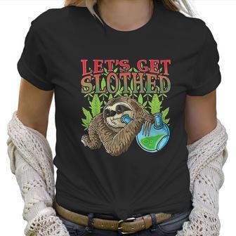 Sloth Marijuana Thc Cannabis Leaf Stoner Gift Women T-Shirt | Favorety