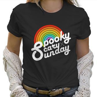 Spooky Scary Sunday Rainbow Funny Spooky Scary Sunday Trendy Funny Gift Women T-Shirt | Favorety CA