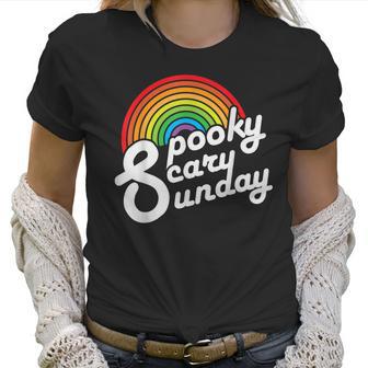 Spooky Scary Sunday Trendy Retro Rainbow Women T-Shirt | Favorety AU