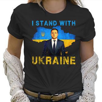 I Stand With Ukraine Volodymyr Zelensky Ukrainian Flag Men Women T-Shirt Graphic Print Casual Unisex Tee Women T-Shirt | Favorety