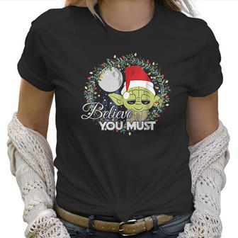 Star Wars Yoda Santa Believe You Must Christmas Reef Women T-Shirt | Favorety UK