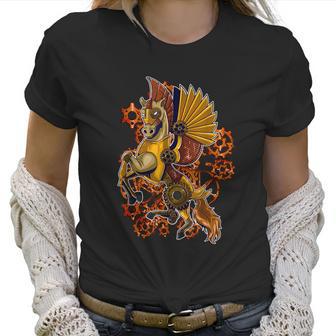 Steampunk Horse Mechanical Gears Pegasus Art Graphic Women T-Shirt | Favorety