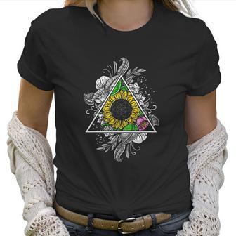 Sunflower Sacred Geometry Floral Flower Of Life Hippie Women Women T-Shirt | Favorety AU