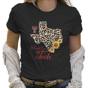 Texas Tech Red Raiders Leopard State Map Sunflower Women T-Shirt | Favorety CA