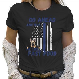 Thin Blue Line Flag K-9 German Shepherd Police Dog Men Women Women T-Shirt | Favorety