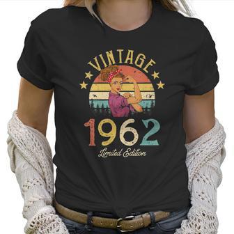 Womens Vintage 1962 Made In 1962 60Th Birthday Women 60 Years Old V-Neck Women T-Shirt | Favorety DE