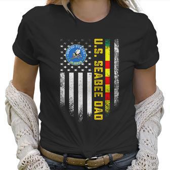 Vintage American Flag Proud Us Seabee Vietnam Veteran Dad Gift Graphic Design Printed Casual Daily Basic Women T-Shirt | Favorety UK