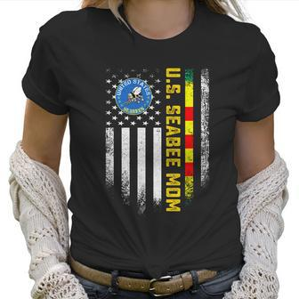 Vintage American Flag Proud Us Seabee Vietnam Veteran Mom Gift Graphic Design Printed Casual Daily Basic Women T-Shirt | Favorety