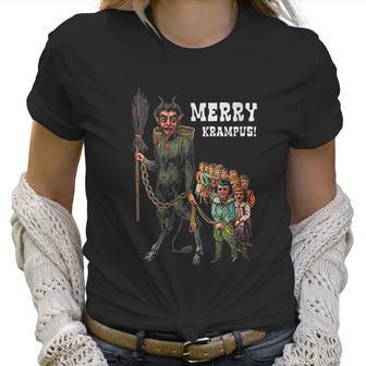 Vintage Krampus Creepy Christmas Holiday Merry Krampus Women T-Shirt | Favorety