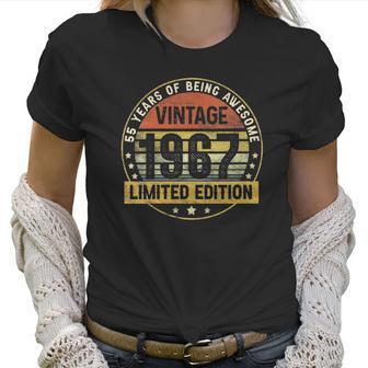 Womens Vintage Made In 1967 55 Years Old Gifts Retro 55Th Birthday V-Neck Women T-Shirt | Favorety UK