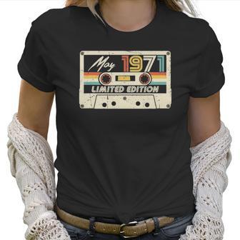 Vintage May 1971 50Th Birthday Gift Retro Cassette Tape Women T-Shirt | Favorety UK