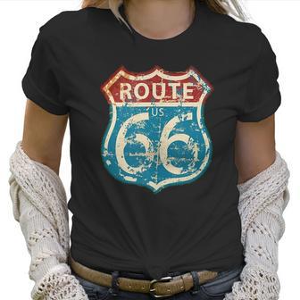 Vintage Route 66 Gas Station Road Sign Men Women T-Shirt Graphic Print Casual Unisex Tee Women T-Shirt | Favorety UK