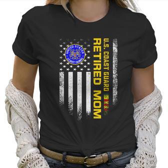 Vintage Usa Flag Us Coast Guard Vietnam Veteran Retired Mom Gift Graphic Design Printed Casual Daily Basic Women T-Shirt | Favorety