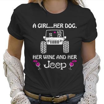 Her Wine And Her Jeep Women T-Shirt | Favorety UK