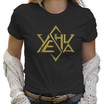 Yeshua Jesus Gold Super Star Tetrahedron Of David Women T-Shirt | Favorety