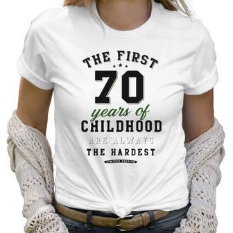 70Th Birthday Funny Gift Life Begins At Age 70 Years Old Women T-Shirt | Favorety CA