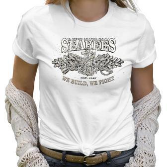 762 Design Usn Seabees Heather Military Green Women T-Shirt | Favorety