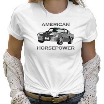 American Horsepower Muscle Car Hot Rod Pony Car Women T-Shirt | Favorety