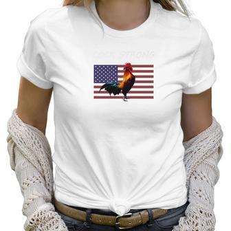 American Rooster Chicken Cock Strong Usa Pride Women T-Shirt | Favorety