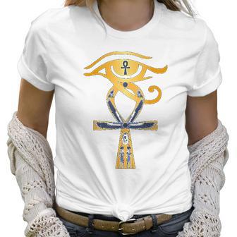 Ancient Egypt God Eye Of Horus Ankh Egyptian Symbol Women T-Shirt | Favorety UK