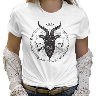 Antichrist Satanic Baphomet Demon Evil Goat Head Satan Skull Women T-Shirt | Favorety AU