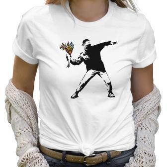 Banksy - Rage Flower Thrower Women T-Shirt | Favorety UK