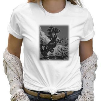 Black Horse Rearing Stallion Women T-Shirt | Favorety DE