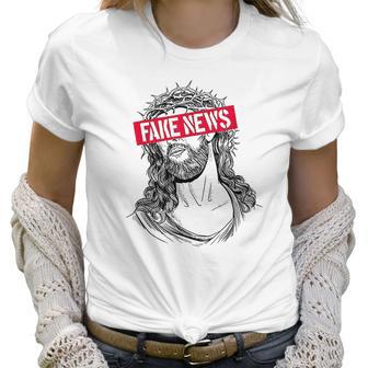 Blackcraft Antichrist Jesus Fake News Skeptic Atheist Women T-Shirt | Favorety