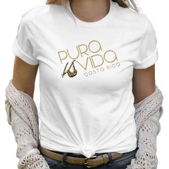 Costa Rica Summer Sloth Pura Vida National Motto Women T-Shirt | Favorety AU