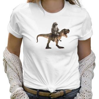 Cute Sloth Riding A Trex Tyrannosaurus Rex Women T-Shirt | Favorety DE