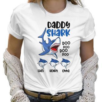 Daddy Shark Family Name Best Christmas Gifts For Dad Women T-Shirt | Favorety UK