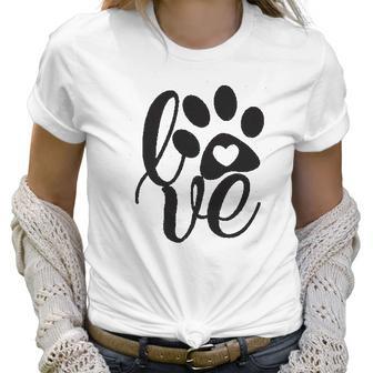 Dog Mom Life Cute Dog Paw Print Women T-Shirt | Favorety