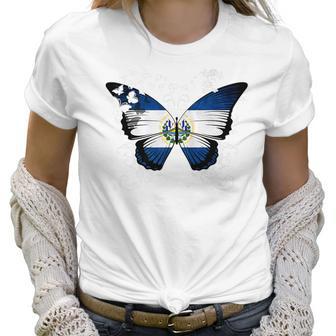 El Salvador Flag Salvadoran Flag Butterfly Women T-Shirt | Favorety AU