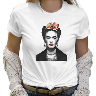 Frida Kahlo With Flowers Poster Artwork Women T-Shirt | Favorety AU